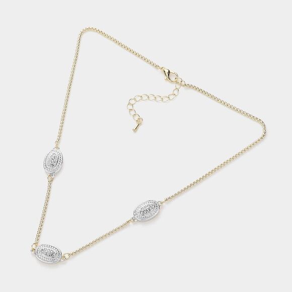 NWT MX Signature Gold Plated choker with CZ pendants - Picture 3 of 8